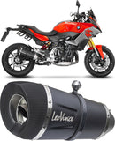 Exhaust Tip With Noise Certification Factory S Steel Black Carbon Fiber End Cap - Leovince Compatible With Bmw F 900 R - Xr - A2 (2020-2024)