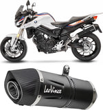 Exhaust Tip With Noise Certification Lv One Evo Steel Black Carbon Fiber End Cap - Leovince Compatible With Bmw F 800 R (2017-2020)