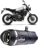 Complete Catalytic Exhaust System With Sound Certification Lv One Evo Steel Black Carbon Fiber End Cap - Leovince Compatible With Yamaha Yzf-R7 700 (2021-2024)