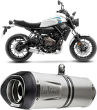 Complete Catalytic Exhaust System With Sound Certification Lv One Evo Stainless Steel Carbon Fiber End Cap - Leovince Compatible With Yamaha Yzf-R7 700 (2021-2024)