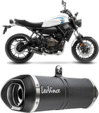 Complete Catalytic Exhaust System With Sound Certification Lv One Evo Carbon Fiber Carbon Fiber End Cap - Leovince Compatible With Yamaha Yzf-R7 700 (2021-2024)