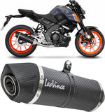Complete Catalytic Exhaust System With Sound Certification Lv One Evo Carbon Fiber Carbon Fiber End Cap - Leovince Compatible With Yamaha Mt-125 (2021-2024)