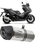 Exhaust Tip With Noise Certification Lv One Evo Stainless Steel Carbon Fiber End Cap - Leovince Compatible With Honda Sh 350 I (2021-2024)