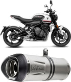 Complete Catalytic Exhaust System With Sound Certification Lv One Evo Stainless Steel Carbon Fiber End Cap - Leovince Compatible With Triumph Tiger 660 Sport (2022-2024)