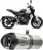Complete Catalytic Exhaust System With Sound Certification Lv One Evo Stainless Steel Carbon Fiber End Cap - Leovince Compatible With Triumph Tiger 660 Sport (2022-2024)