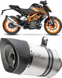 Exhaust Tip With Noise Certification Lv One Evo Stainless Steel Carbon Fiber End Cap - Leovince Compatible With Ktm 390 Duke (2021-2023)