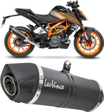 Exhaust Tip With Noise Certification Lv One Evo Carbon Fiber Carbon Fiber End Cap - Leovince Compatible With Ktm 390 Duke (2021-2023)