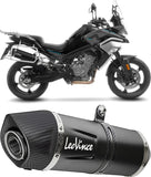 Exhaust Tip With Noise Certification Lv One Evo Steel Black Carbon Fiber End Cap - Leovince Compatible With Cfmoto 800 Mt Sport (2025-2026)