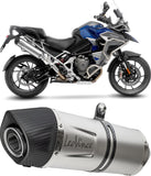Exhaust Tip With Noise Certification Lv One Evo Stainless Steel Carbon Fiber End Cap - Leovince Compatible With Triumph Tiger 1200 Gt Pro (2022-2024)