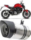 Exhaust Tip With Noise Certification Lv Pro Stainless Steel Carbon Fiber End Cap - Leovince Compatible With Ducati Monster 937 (2021-2024)