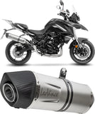 Exhaust Tip With Noise Certification Lv One Evo Stainless Steel Carbon Fiber End Cap - Leovince Compatible With Benelli Trk 702 - X (2023-2024)
