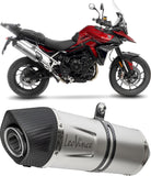 Exhaust Tip With Noise Certification Lv One Evo Stainless Steel Carbon Fiber End Cap - Leovince Compatible With Triumph Tiger 900 Gt Pro (2024-2026)