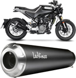 Exhaust Tip With Noise Certification Gp One Stainless Steel Stainless Steel End Cap - Leovince Compatible With Husqvarna Svartpilen 125 (2021-2023)