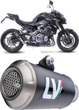 Exhaust Tip With Noise Certification Lv One Evo Stainless Steel Carbon Fiber End Cap - Leovince Compatible With Honda Cbf 600 S (2004-2012)