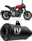 Exhaust Tip With Noise Certification Lv-10 Steel Full Black Steel Black End Cap - Leovince Compatible With Honda Cb 1000 R Neo Sports Café (2018-2024)