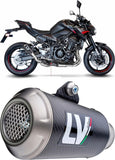 Exhaust Tip With Noise Certification Lv-10 Carbon Fiber Stainless Steel End Cap - Leovince Compatible With Kawasaki Z 900 (2020-2024)