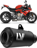 Exhaust Tip With Noise Certification Lv-10 Steel Full Black Steel Black End Cap - Leovince Compatible With Bmw M 1000 R (2021-2024)