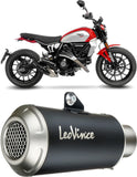 Exhaust Tip With Noise Certification Lv-10 Steel Black Stainless Steel End Cap - Leovince Compatible With Ducati Scrambler 800 Night Shift (2025-2026)