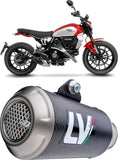 Exhaust Tip With Noise Certification Lv-10 Carbon Fiber Stainless Steel End Cap - Leovince Compatible With Ducati Scrambler 800 Icon (2023-2024)