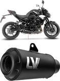Exhaust Tip With Noise Certification Lv-10 Steel Full Black Steel Black End Cap - Leovince Compatible With Kawasaki Z 900 (2025-2026)