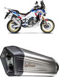 Exhaust Tip With Noise Certification Lv-12 Stainless Steel Carbon Fiber End Cap - Leovince Compatible With Honda Crf 1100 L Africa Twin (2020-2023)