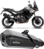 Exhaust Tip With Noise Certification Lv-12 R Steel Black Carbon Fiber End Cap - Leovince Compatible With Ktm 1050 Adventure (2015-2016)