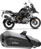 Exhaust Tip With Noise Certification Lv-12 R Steel Black Carbon Fiber End Cap - Leovince Compatible With Bmw R 1200 Gs Adventure (2017-2018)