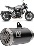 Exhaust Tip With Noise Certification Lv Corsa S Steel Black Stainless Steel End Cap - Leovince Compatible With Honda Cb 1000 R Neo Sports Café (2018-2024)