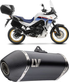 Exhaust Tip With Noise Certification Lv-14 Steel Black Carbon Fiber End Cap - Leovince Compatible With Honda Xl 750 Transalp Travel (2025-2026)