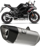 Exhaust Tip With Noise Certification Lv-14 R Titanium Carbon Fiber End Cap - Leovince Compatible With Kawasaki Ninja 1100 Sx Tourer (2020-2024)