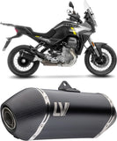 Exhaust Tip With Noise Certification Lv-14 Steel Black Carbon Fiber End Cap - Leovince Compatible With Moto Guzzi Stelvio (2024-2026)