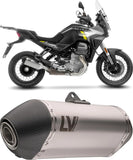 Exhaust Tip With Noise Certification Lv-14 Stainless Steel Carbon Fiber End Cap - Leovince Compatible With Moto Guzzi Stelvio (2024-2026)
