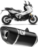 Exhaust Tip With Noise Certification Lv-14 R Steel Black Carbon Fiber End Cap - Leovince Compatible With Honda Forza 750 (2025-2026)