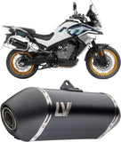 Exhaust Tip With Noise Certification Lv-14 Steel Black Carbon Fiber End Cap - Leovince Compatible With Cfmoto 800 Mt Touring (2022-2024)