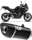 Complete Catalytic Exhaust System With Sound Certification Lv-14 R Steel Black Carbon Fiber End Cap - Leovince Compatible With Yamaha Tracer 9 Gt (2021-2024)