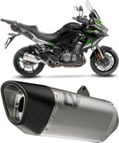 Exhaust Tip With Noise Certification Lv-14 R Titanium Carbon Fiber End Cap - Leovince Compatible With Kawasaki Versys 1000 (2019-2024)