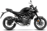 Complete Catalytic Exhaust System With Sound Certification Lv-14 R Steel Black Carbon Fiber End Cap - Leovince Compatible With Yamaha Mt-07 (2021-2024)