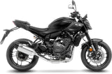 Complete Catalytic Exhaust System With Sound Certification Lv-14 R Titanium Carbon Fiber End Cap - Leovince Compatible With Yamaha Mt-07 (2021-2024)
