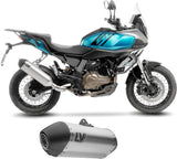 Exhaust Tip With Noise Certification Lv-14 Stainless Steel Carbon Fiber End Cap - Leovince Compatible With Qj Motor Srt 600 Sx (2024-2026)