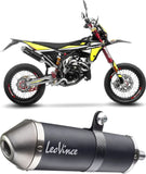 Exhaust Tip With Noise Certification X-Fight Steel Black Stainless Steel End Cap - Leovince Compatible With Fantic Motor Xe 50 Performance (2021-2024)