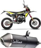 Exhaust Tip With Noise Certification X-Fight Carbon Fiber Stainless Steel End Cap - Leovince Compatible With Fantic Motor Xe 50 Competition (2021-2024)