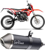 Exhaust Tip With Noise Certification X-Fight Steel Black Stainless Steel End Cap - Leovince Compatible With Beta Rr 50 Enduro - Sport (2023-2024)