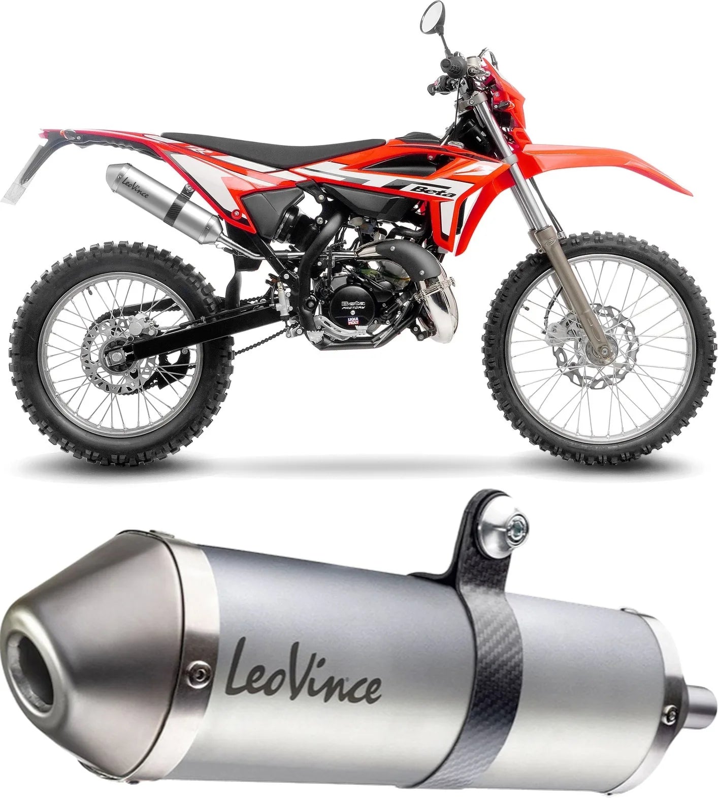 Exhaust Tip With Noise Certification X-Fight Stainless Steel Stainless Steel End Cap - Leovince Compatible With Beta Rr 50 Motard - Sport (2023-2024)
