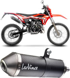 Exhaust Tip With Noise Certification X-Fight Carbon Fiber Stainless Steel End Cap - Leovince Compatible With Beta Rr 50 Enduro - Sport (2023-2024)