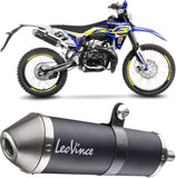 Exhaust Tip With Noise Certification X-Fight Steel Black Stainless Steel End Cap - Leovince Compatible With Sherco 50 Se-Rs (2021-2024)
