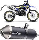Exhaust Tip With Noise Certification X-Fight Steel Black Stainless Steel End Cap - Leovince Compatible With Sherco 50 Sm-R (2021-2024)