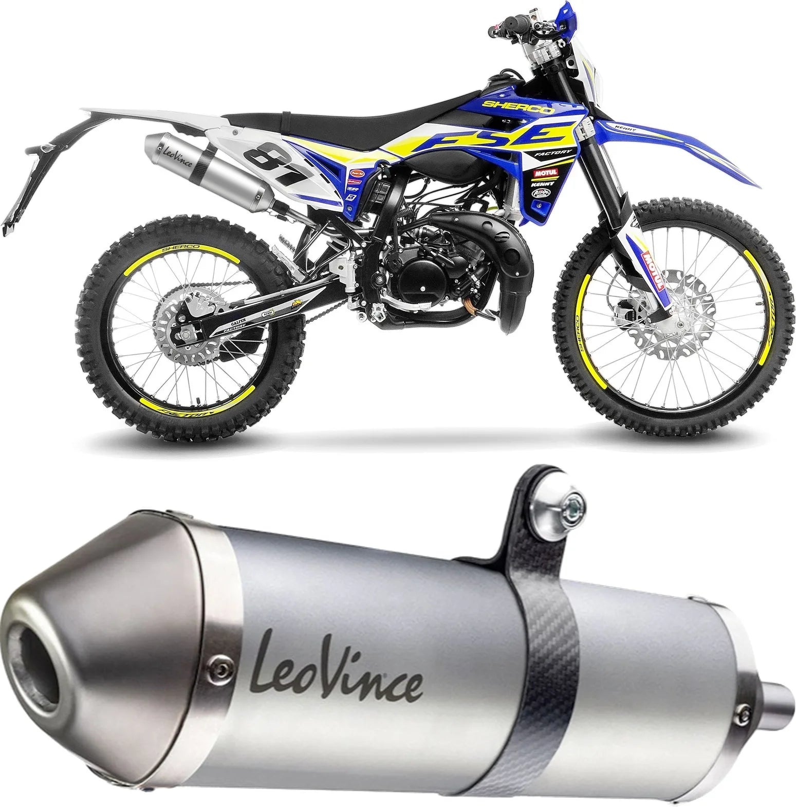 Exhaust Tip With Noise Certification X-Fight Stainless Steel Stainless Steel End Cap - Leovince Compatible With Sherco 50 Sm-R (2021-2024)