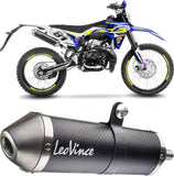 Exhaust Tip With Noise Certification X-Fight Carbon Fiber Stainless Steel End Cap - Leovince Compatible With Sherco 50 Se-R (2021-2024)