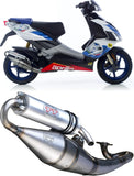 Complete Catalytic Exhaust System With Sound Certification Touring Stainless Steel - Leovince Compatible With Yamaha Bw'S 50 Air (2002)