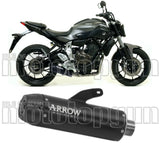 Exhaust Tip With Noise Certification Jet-Race Black Stainless Steel Carbon - Arrow Special Parts Compatible With Yamaha Tracer 7 (2021-2024)